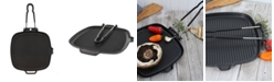 Chasseur French Cast Iron 9" Square Grill With Folding Handle